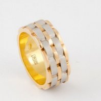 Обручальное кольцо Е-100-Т13461 комбинированное, фигурное